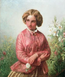 Retrato de una joven con una rosa